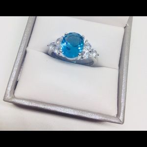Sterling silver Blue topaz ring
